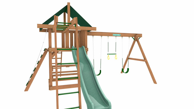 Amazon.com: Creative Playthings Clayton Pack 2 Wooden Swing Set